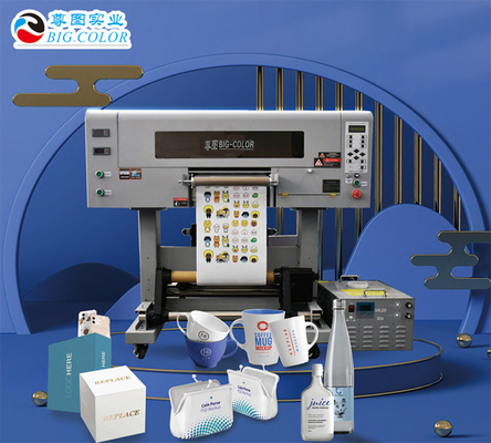 Multicolor UV DTF-printer met 3D-effect en UV-stickerprinten met een snelheid van 5 m2/uur
